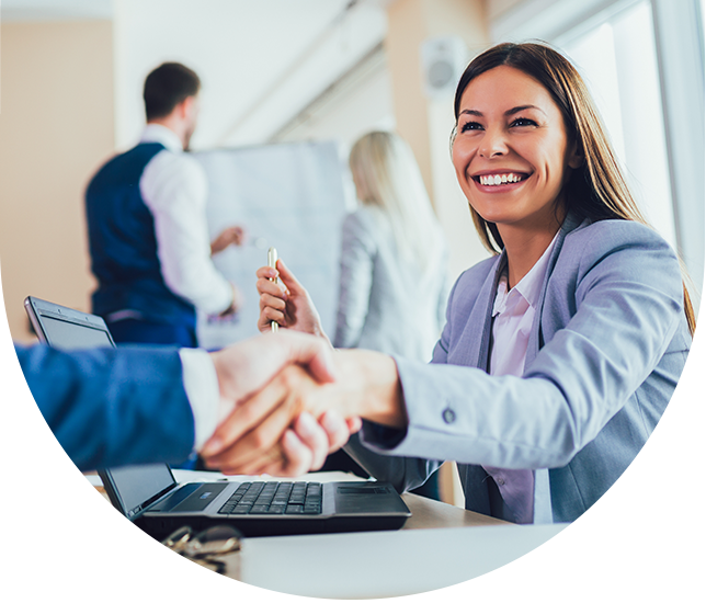 woman shaking hand