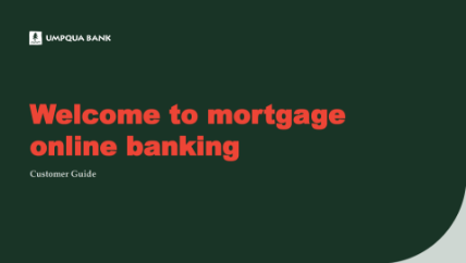 Cover of guide reading Welcome to mortgage online banking